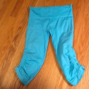 Bright Blue High Waist Lulu Crops